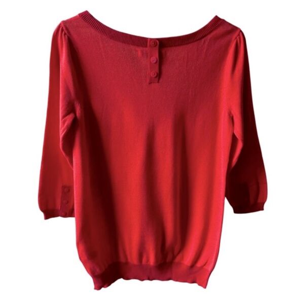 Old Navy Coral Knit Sweater Medium salmon pink colorblock casual lightweight - Picture 2 of 2